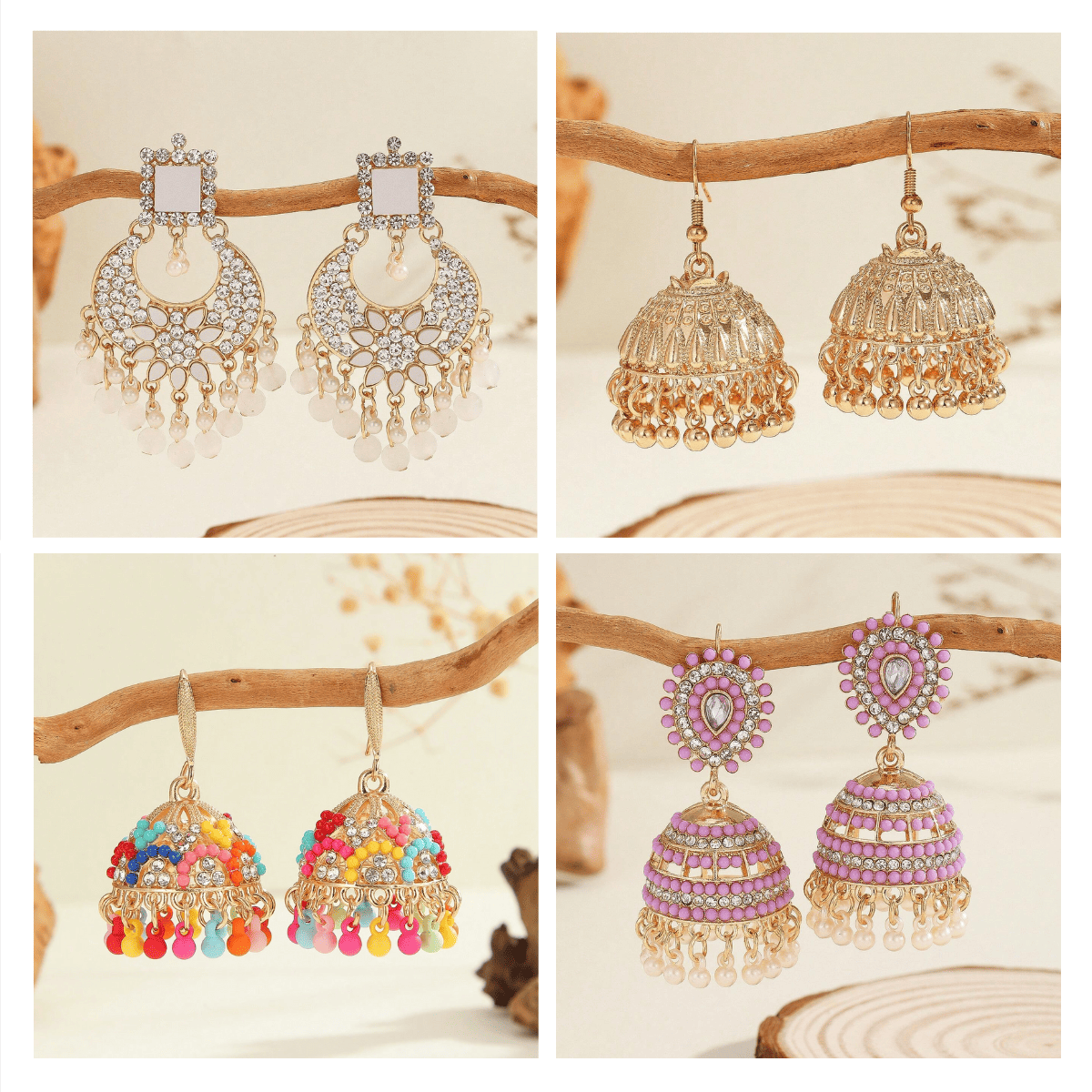 Versatile Vibes Jhumka Series - Pack Of 12 Pair multicolor Jhumka Earrings #10