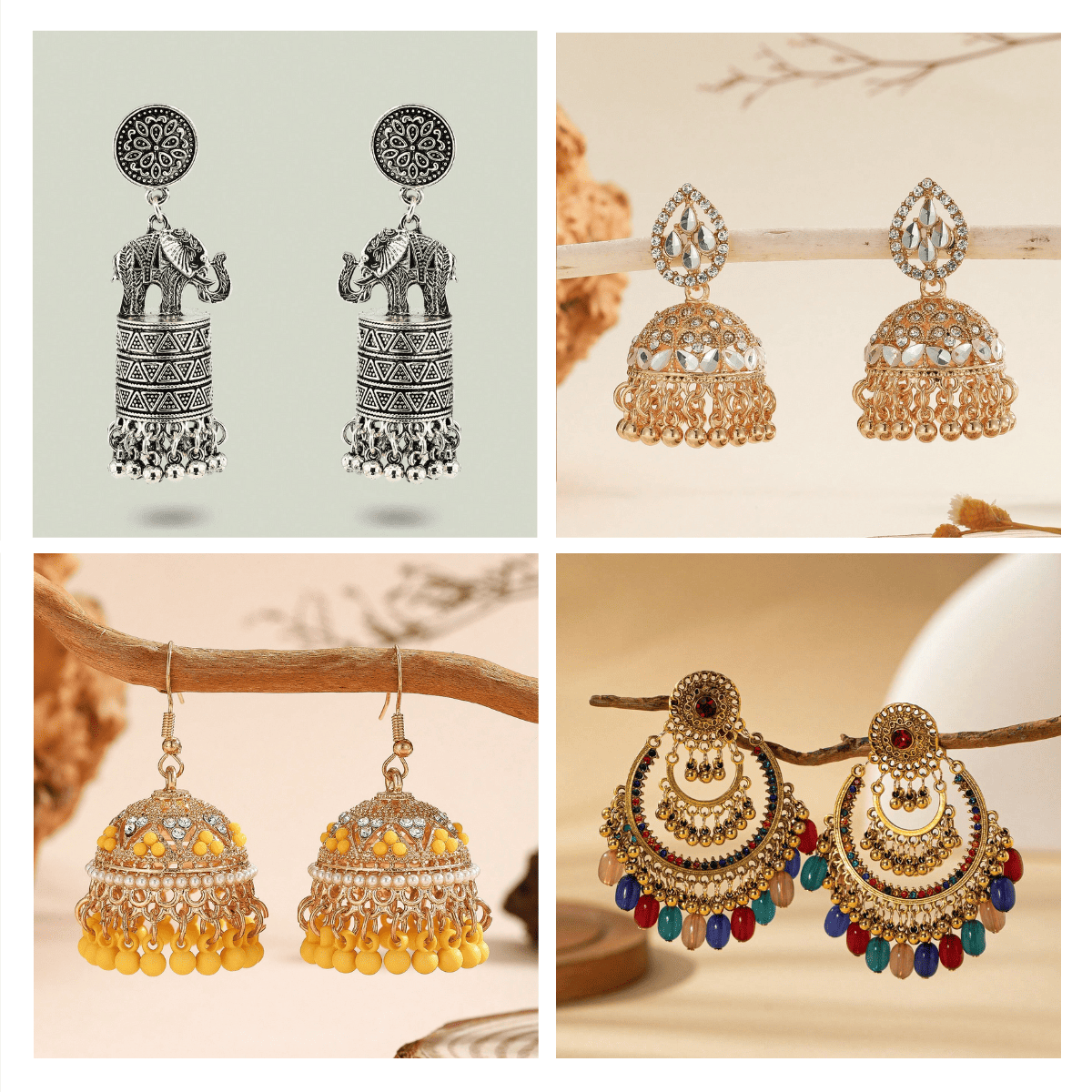 Versatile Vibes Jhumka Series - Pack Of 12 Pair multicolor Jhumka Earrings #10