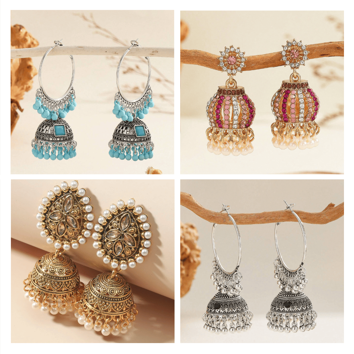 Versatile Vibes Jhumka Series - Pack Of 12 Pair multicolor Jhumka Earrings #10