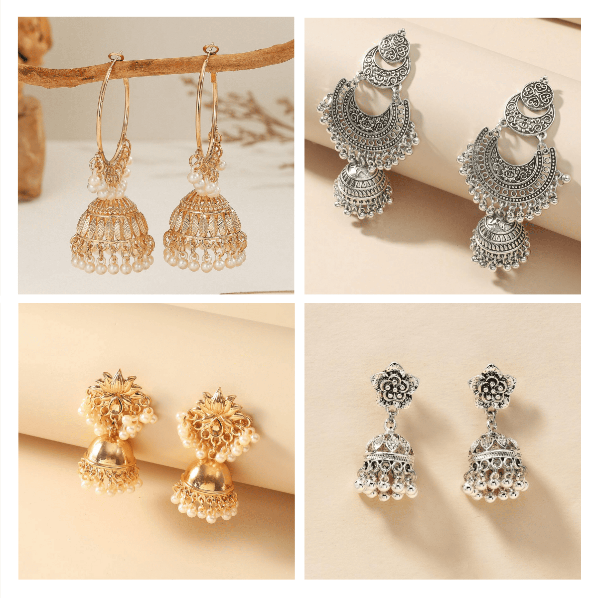 Timeless Reverie Collection - Pack Of 12 Pair Jhumka Earrings #13