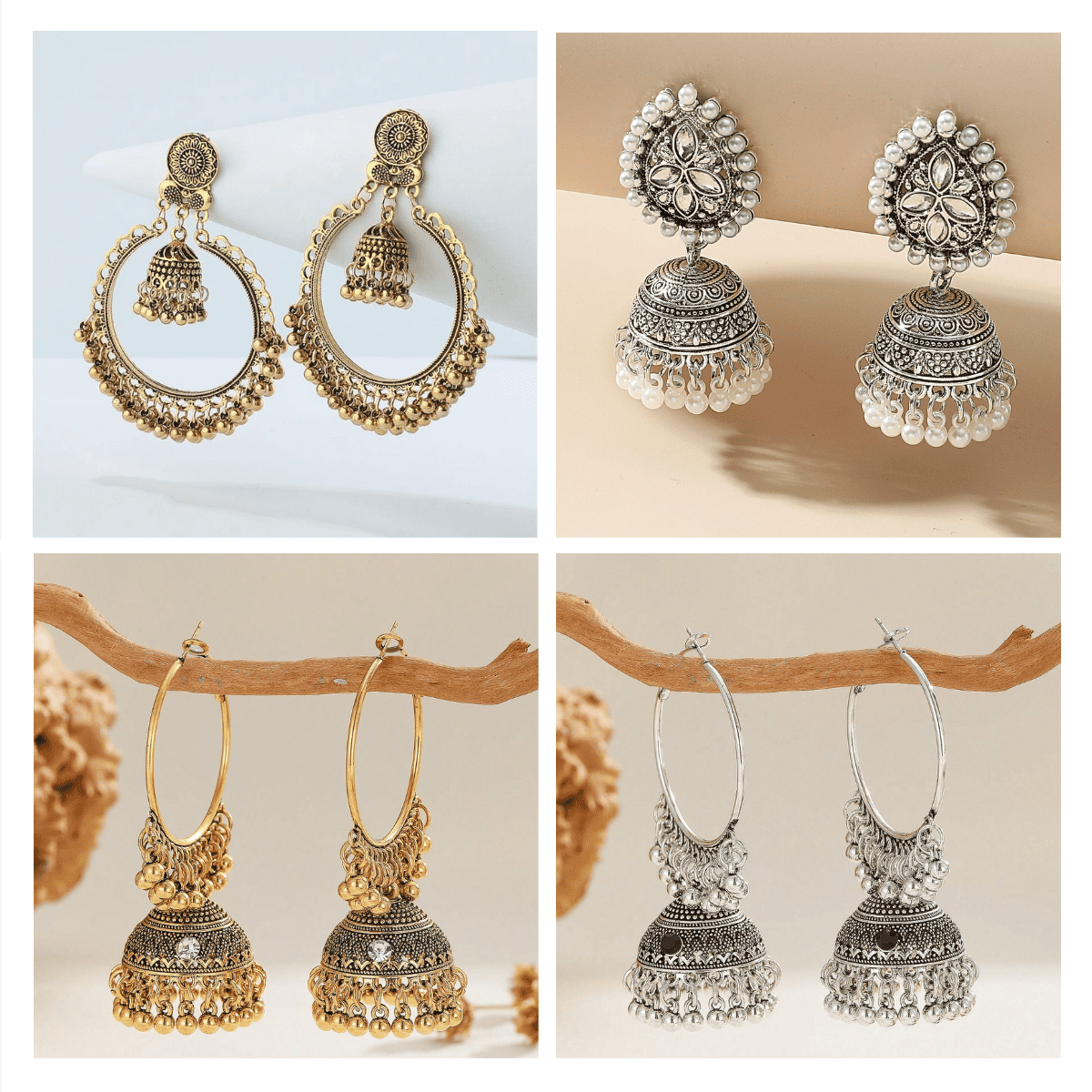 Timeless Reverie Collection - Pack Of 12 Pair Jhumka Earrings #13