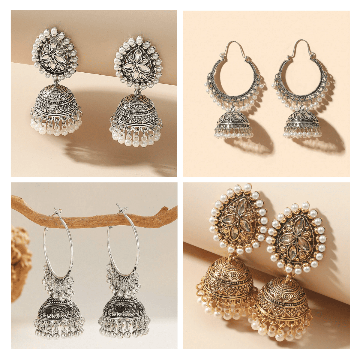 Divine Adornments Series - Pack Of 12 Pair Jhumka Earrings #16