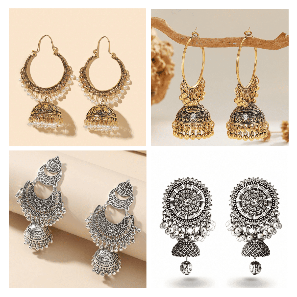 Divine Adornments Series - Pack Of 12 Pair Jhumka Earrings #16