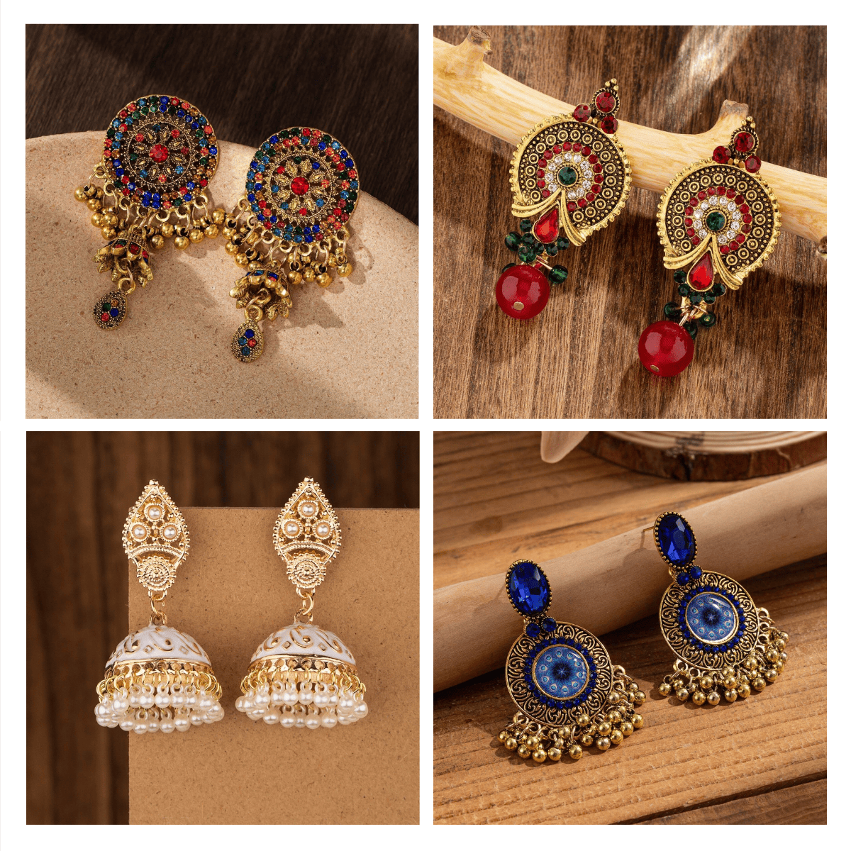 Timeless Tapestry Collection - Pack Of 12 Pair Jhumka Earrings #19