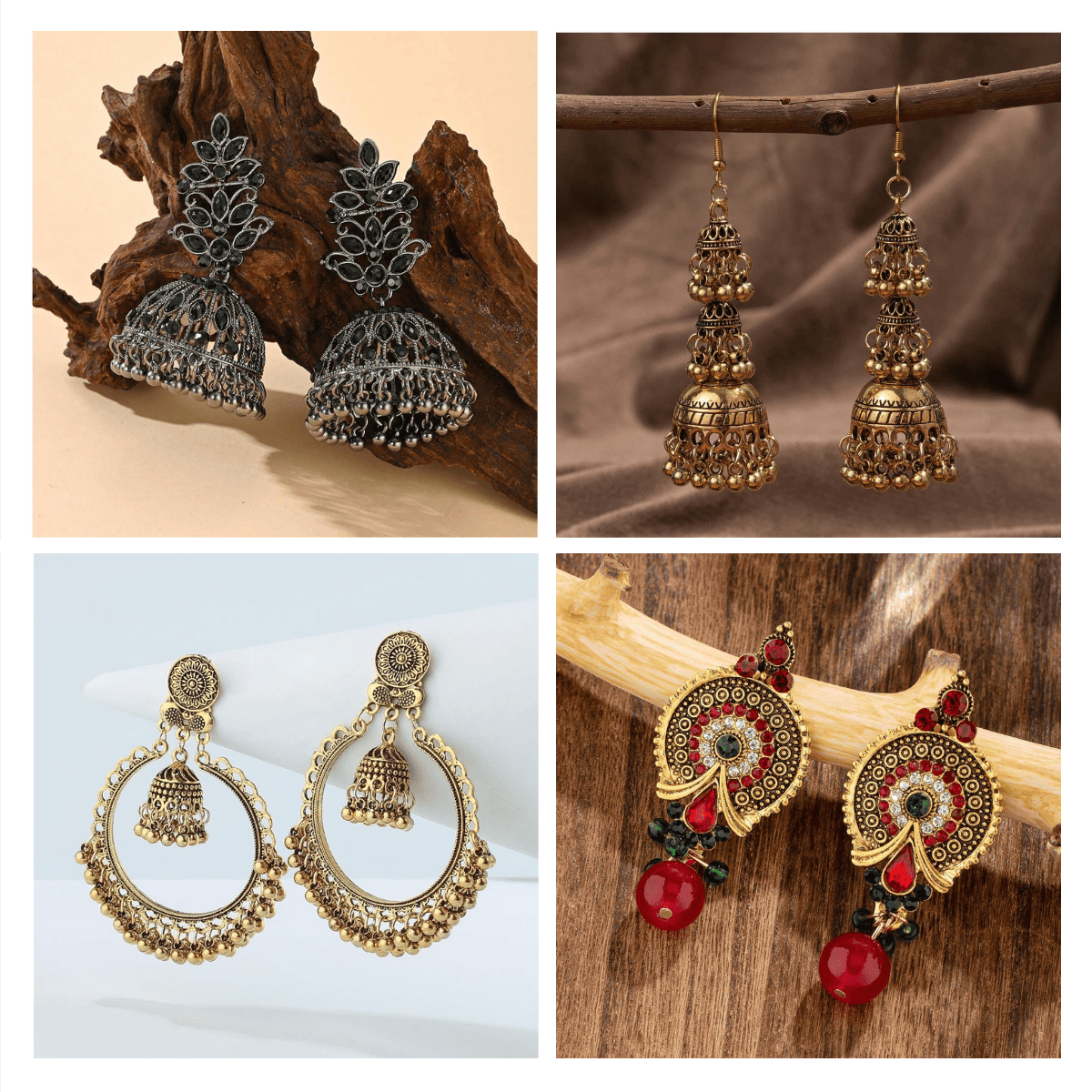 Jhumka Jewelscapes Series - Pack Of 12 Pair Jhumka Earrings #24
