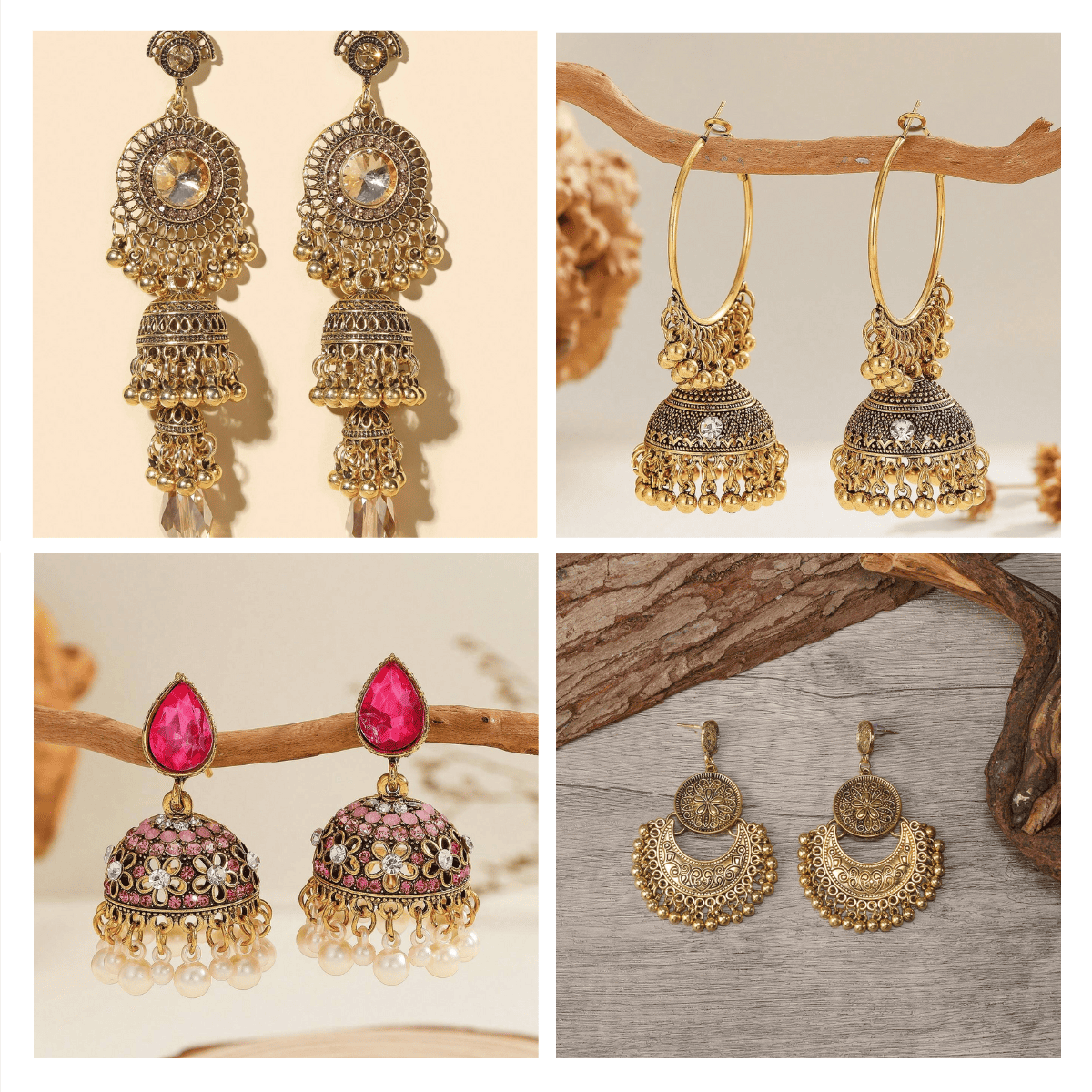 Cultural Chic Series - Pack Of 12 Pair Jhumka Earrings #25