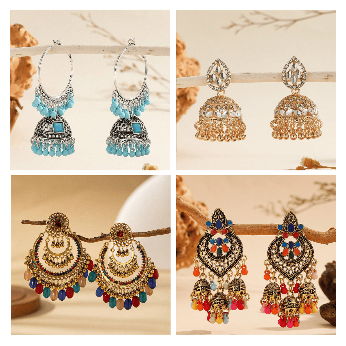 Cultural Chic Series - Pack Of 12 Pair Jhumka Earrings #25