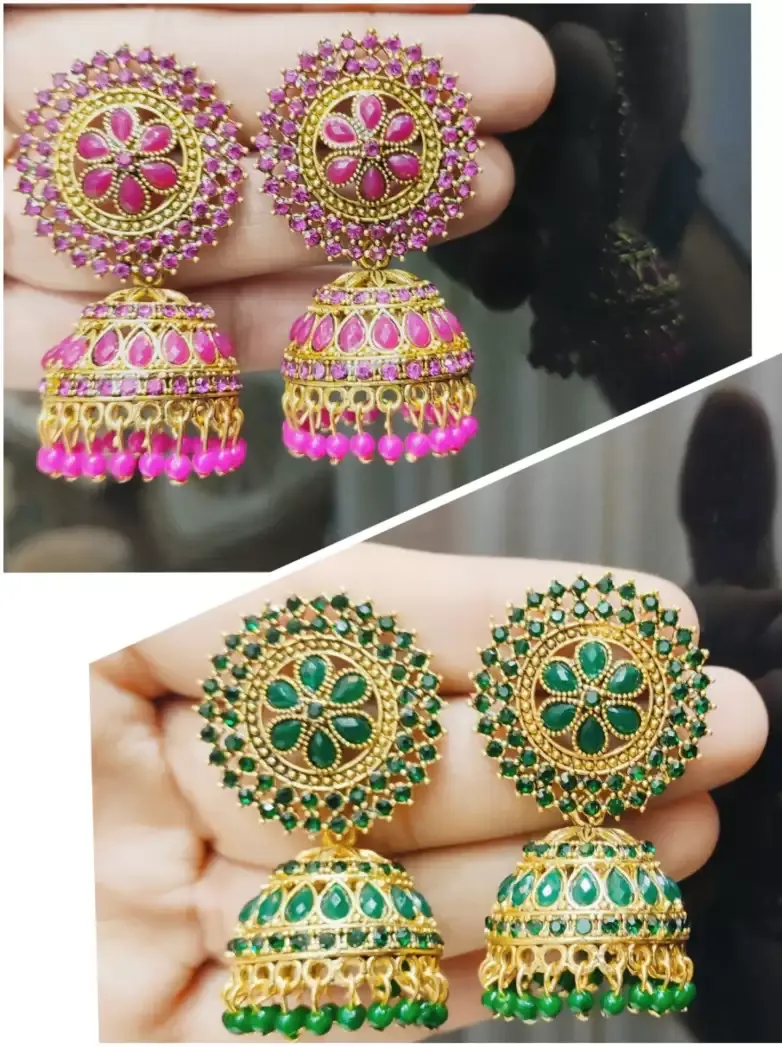 Premium Jaipuri Oxidized Set Of 12 Earrings Combo