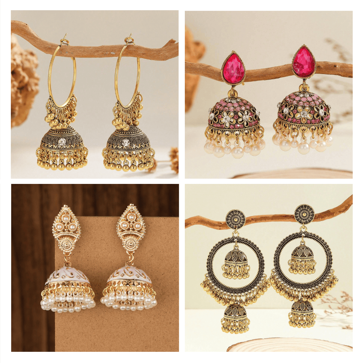 Ethnic Essence Jhumka Collection - Pack of 12 pair jhumka earrings #3