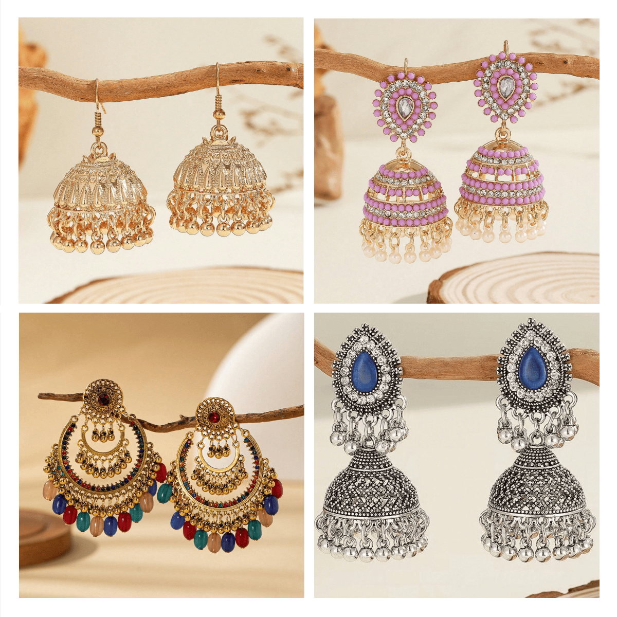 Ethnic Essence Jhumka Collection - Pack of 12 pair jhumka earrings #3