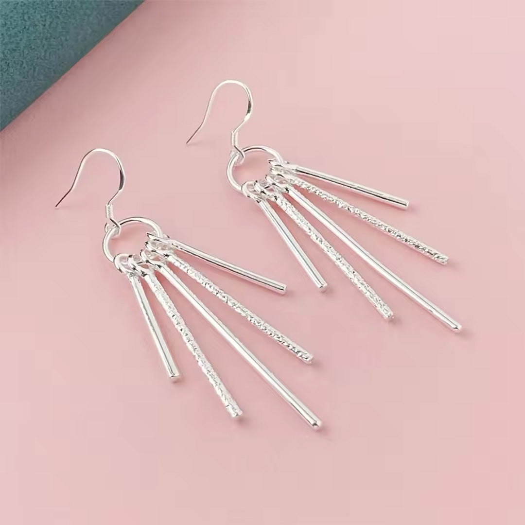 Silver Heart Shape Earrings Women Exquisite Jewelry Accessories Pack of 9 Pairs