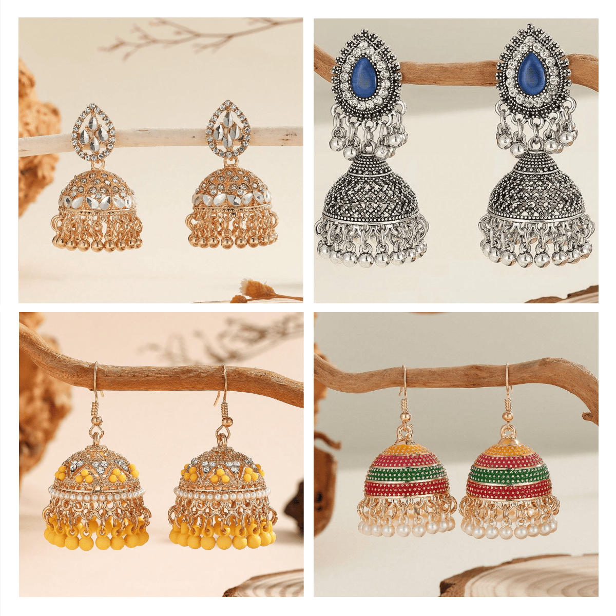 Timeless Jhumka Treasures - Pack of 12 pair jhumka earrings #4