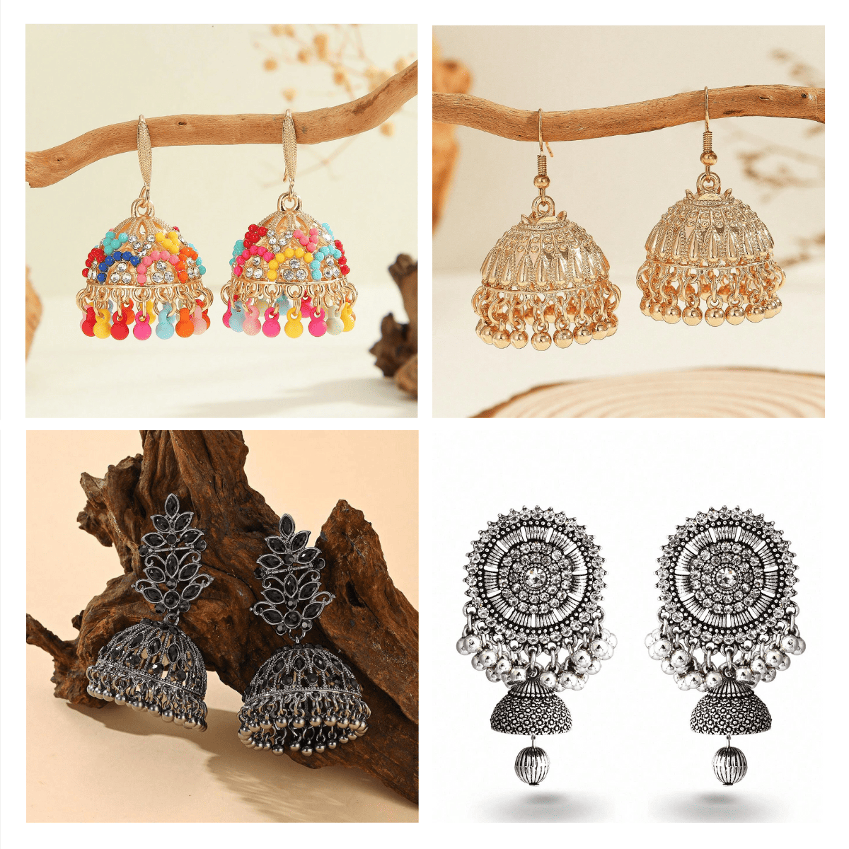 Timeless Jhumka Treasures - Pack of 12 pair jhumka earrings #4