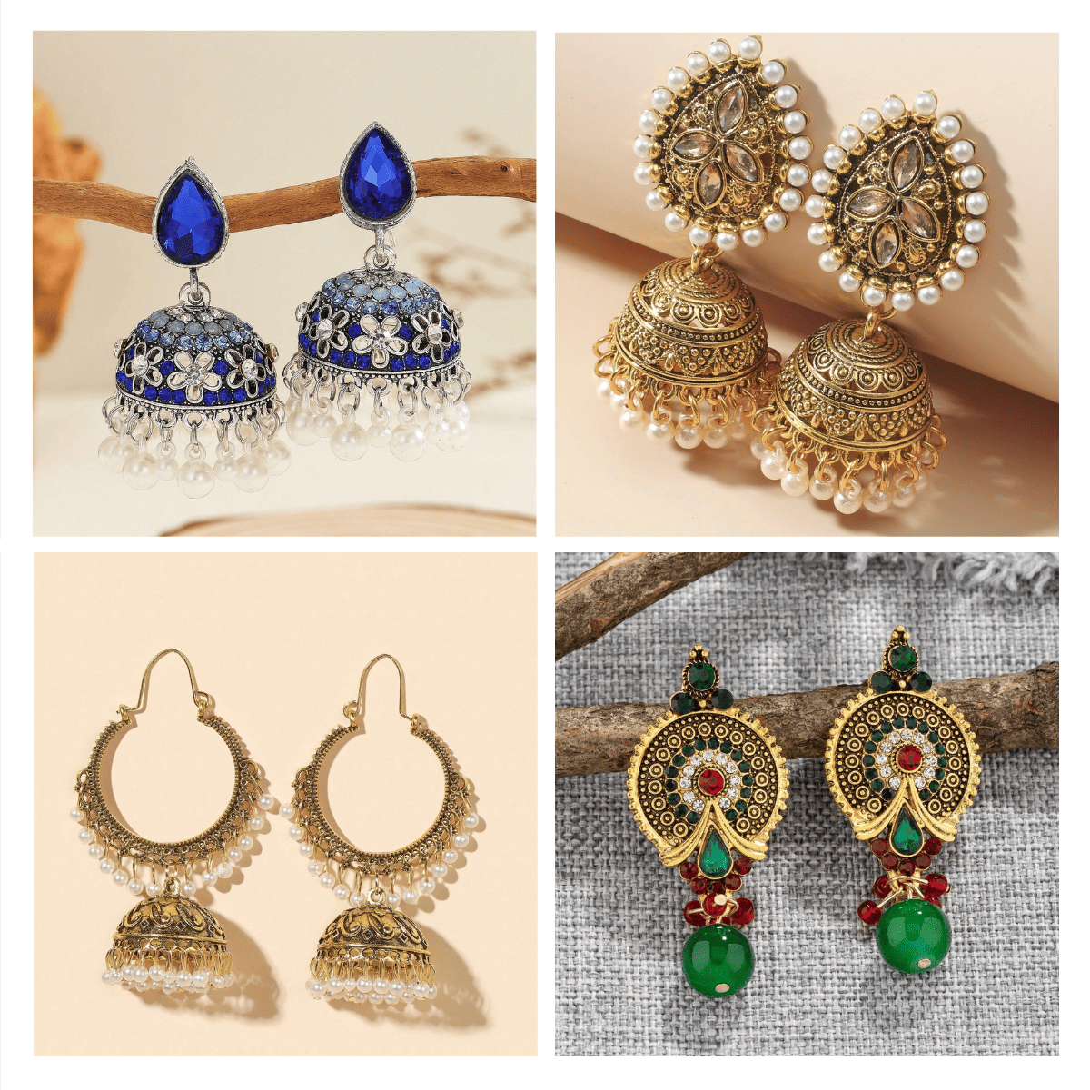 Elegant Echoes Collection - Pack Of 12 Pair Jhumka Earrings #5