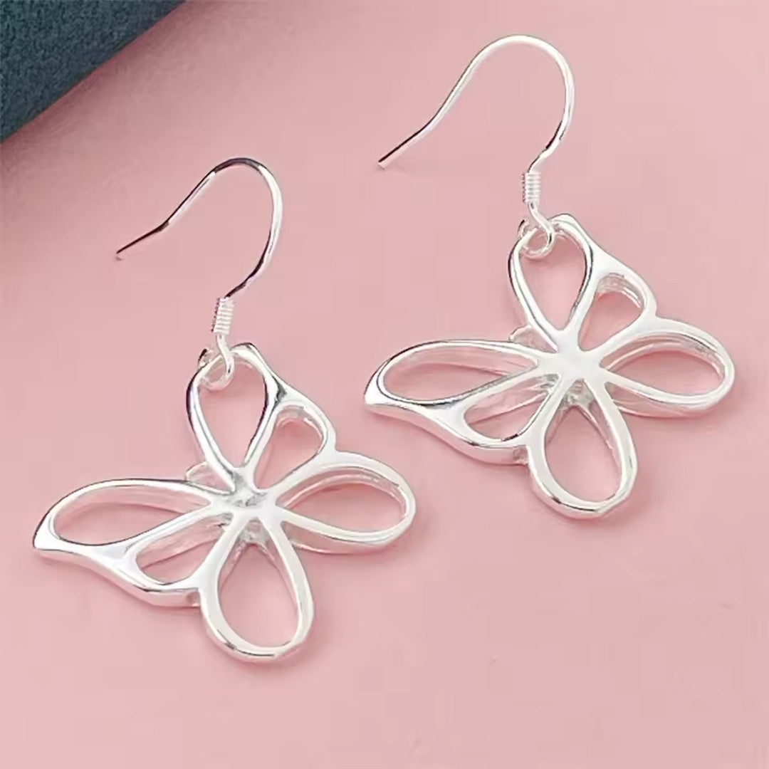 Silver Heart Shape Earrings Women Exquisite Jewelry Accessories Pack of 9 Pairs