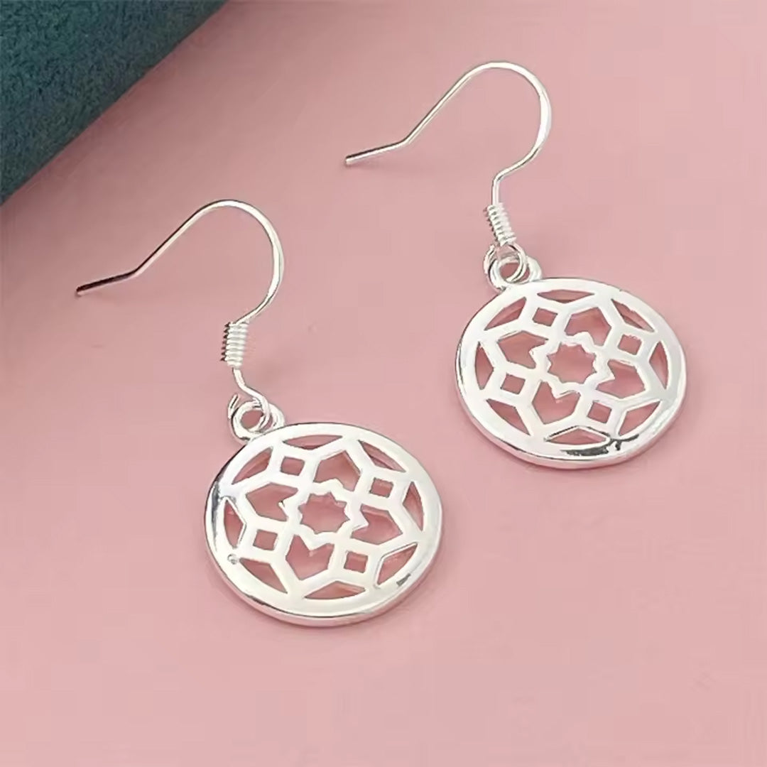Silver Heart Shape Earrings Women Exquisite Jewelry Accessories Pack of 9 Pairs