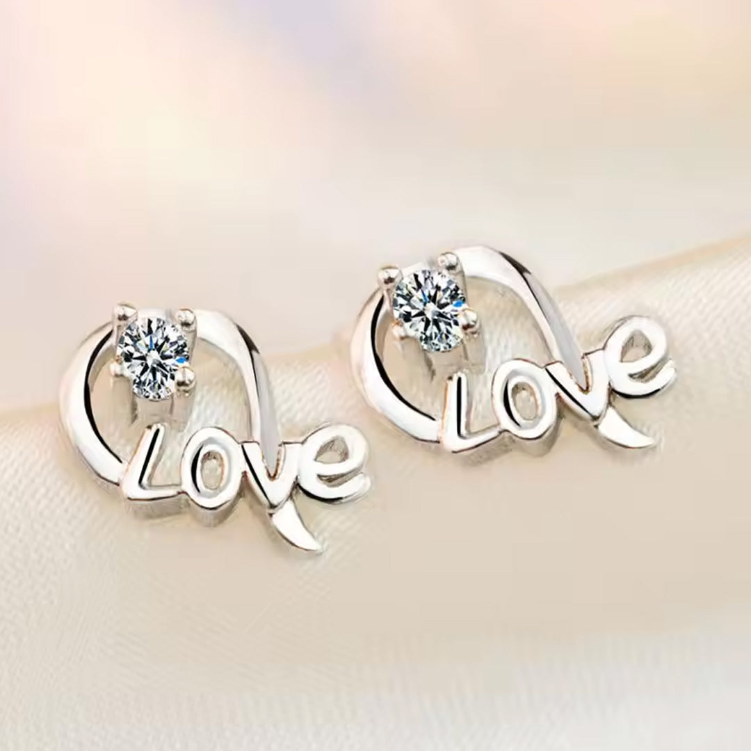 Silver Flowers Zircon Stud Earrings Accessories For Women Pack of 9 Pairs