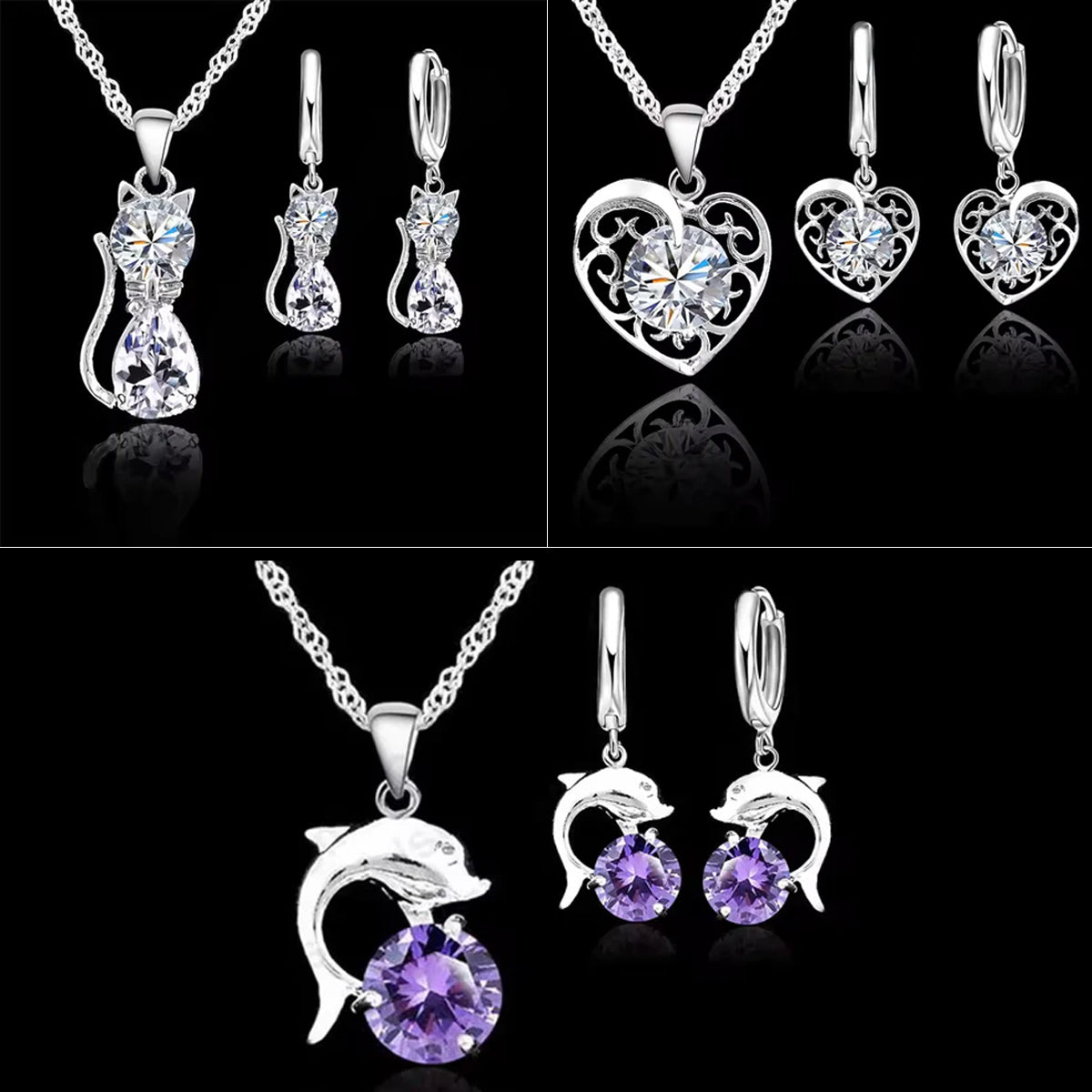 Set of 3 stunning necklace and 3 Earrings Combo