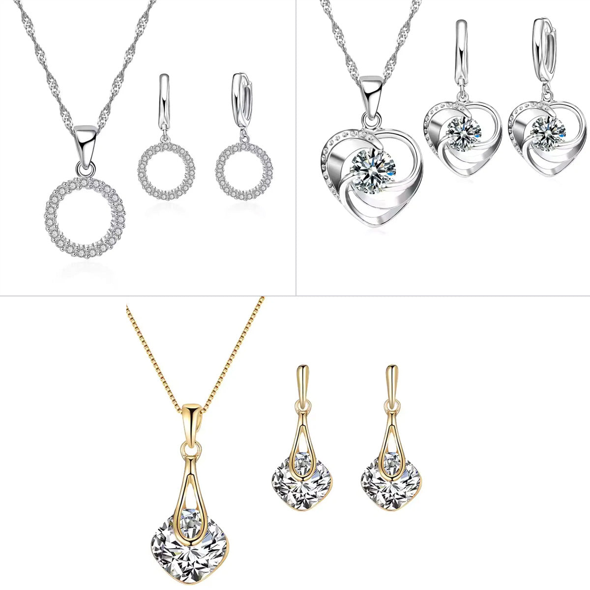Set of 3 stunning necklace and 3 Earrings Combo