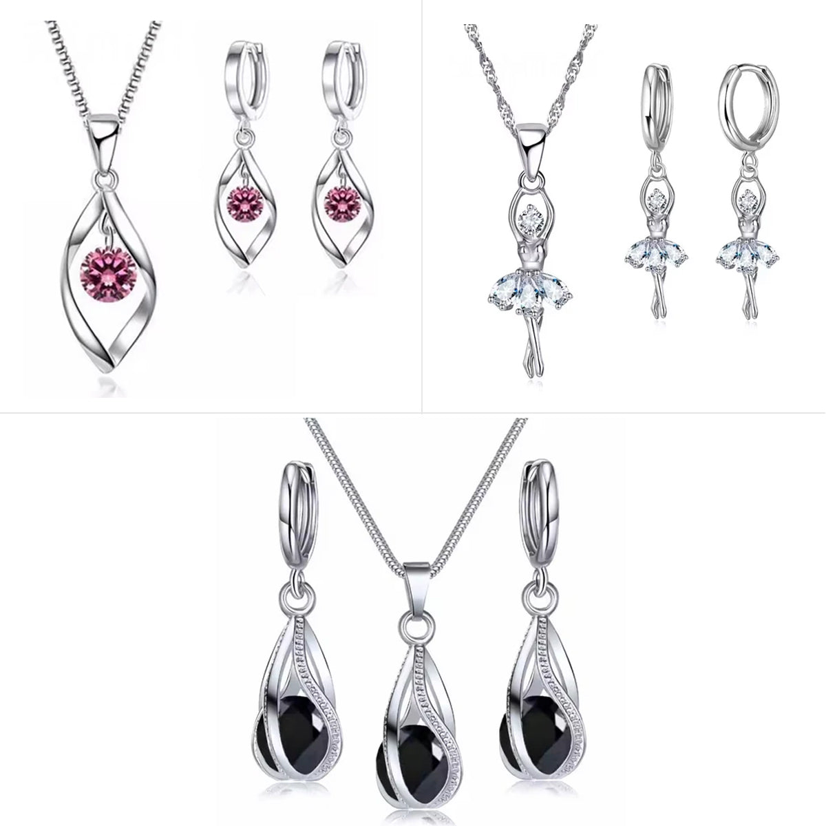 Set of 3 stunning necklace and 3 Earrings Combo