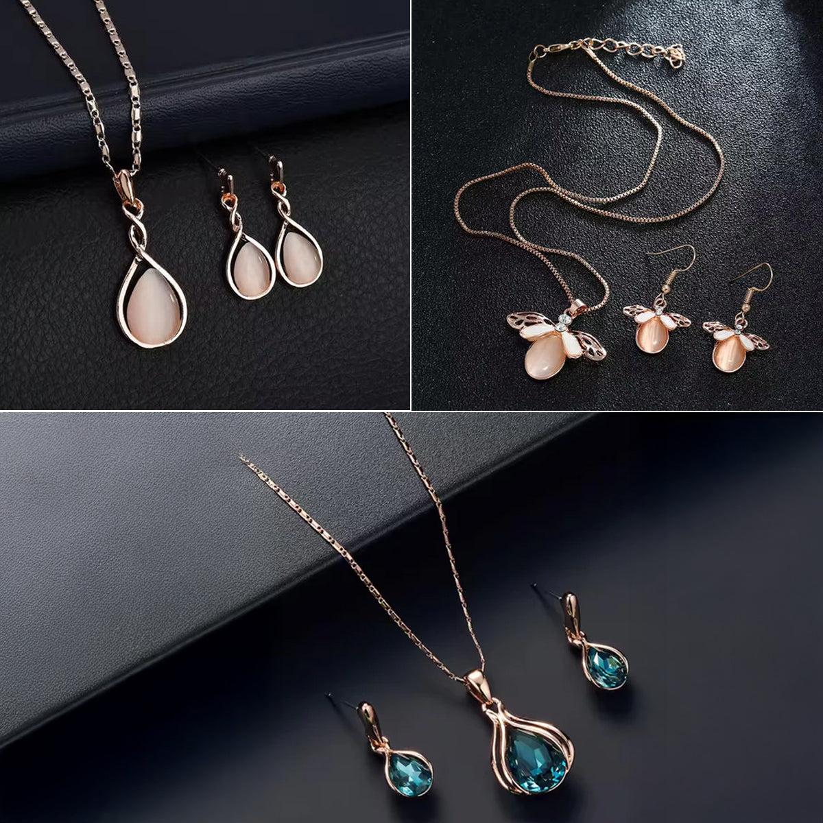 Set of 3 stunning necklace and 3 Earrings Combo