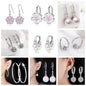 Top Quality Silver Round Circle Hoop Earrings For Woman Fashion Pack of 9 pairs