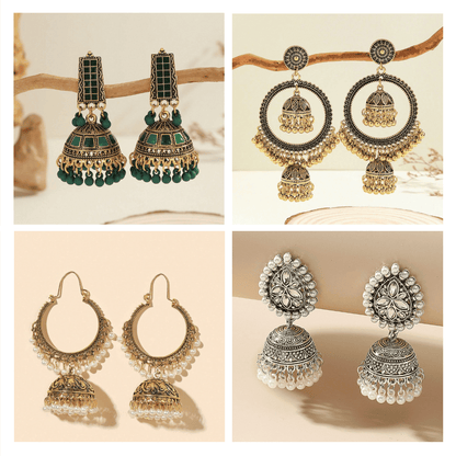 Jhumka Jewel Symphony -  Pack Of 12 Pair Jhumka Earrings #11