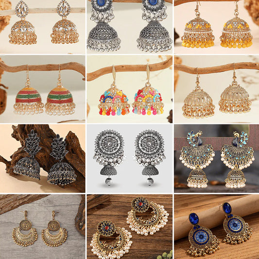 Timeless Jhumka Treasures - Pack of 12 pair jhumka earrings #4