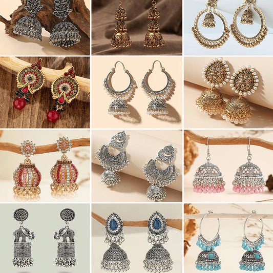 Jhumka Jewelscapes Series - Pack Of 12 Pair Jhumka Earrings #24