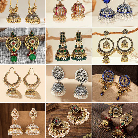 Jhumka Jewel Symphony -  Pack Of 12 Pair Jhumka Earrings #11