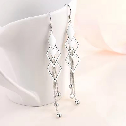 Women Elegant Waterdrop Rhinestone Hook Earrings
