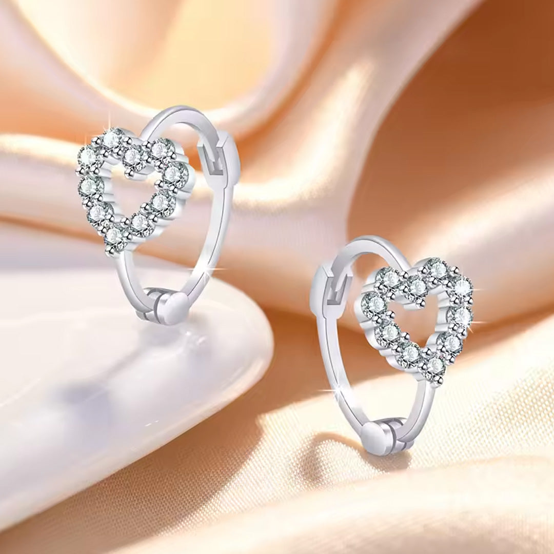 Sterling Silver Zircon Buckle Earrings For Exquisite Women Fashion Accessories pack of 9 pairs