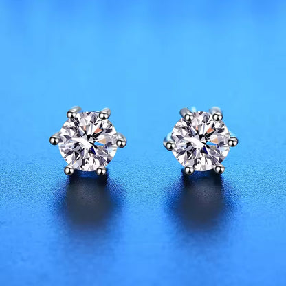 Silver Stud zircon Diamond Look Earrings For Women Jewelry Accessories Pack of 9 Pairs