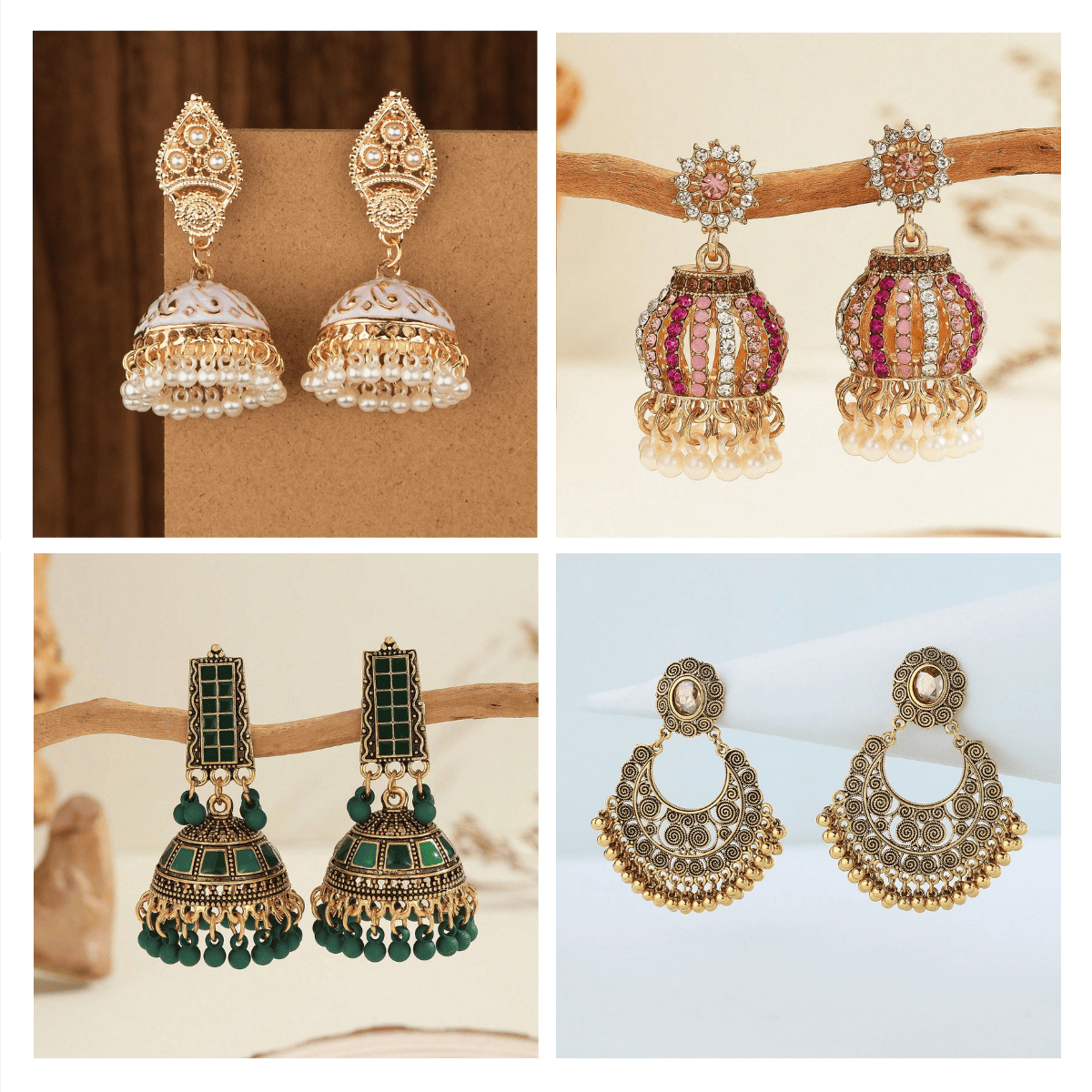 Regal Resonance Collection - Pack of 12 pair multicolor jhumka earrings #2