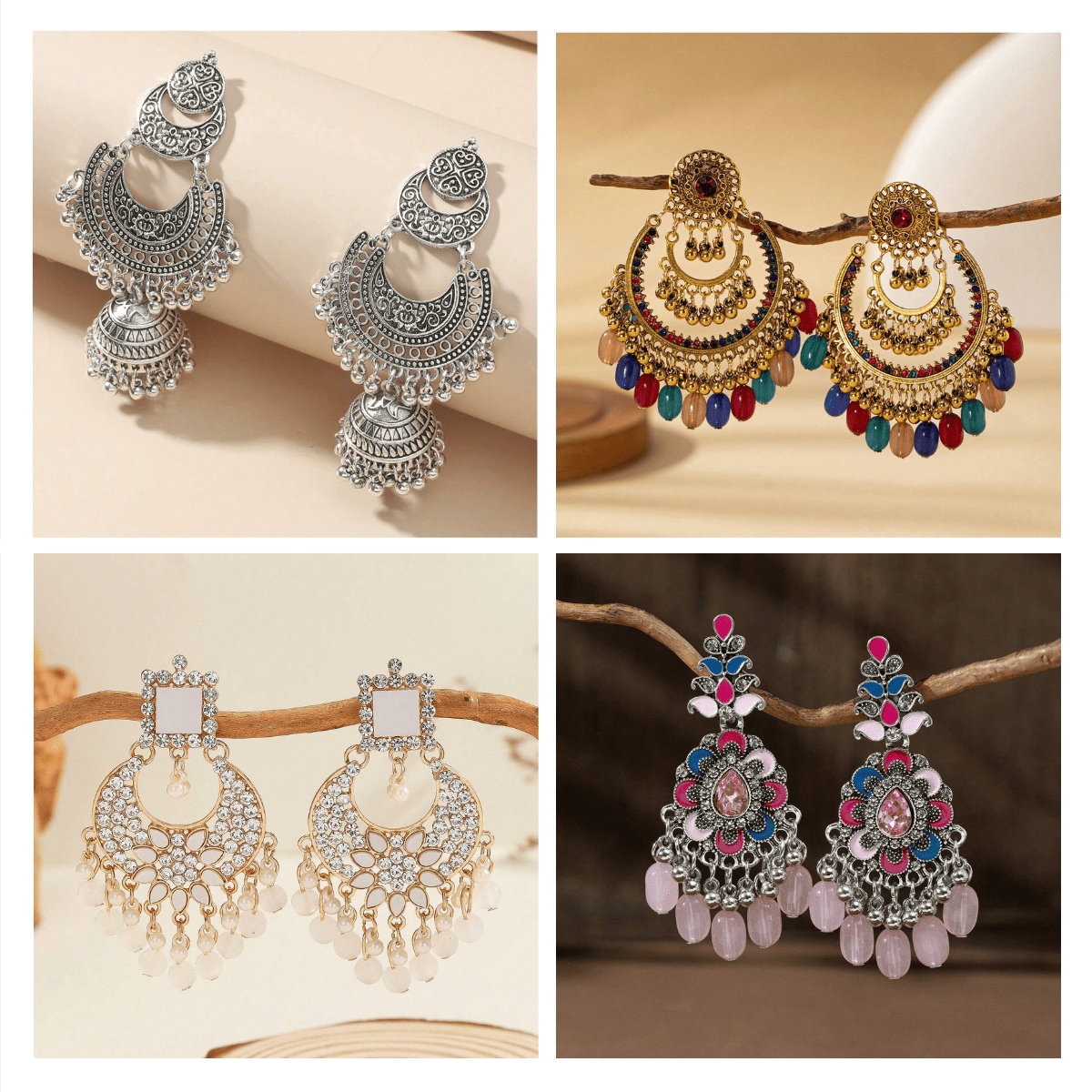 Regal Resonance Collection - Pack of 12 pair multicolor jhumka earrings #2
