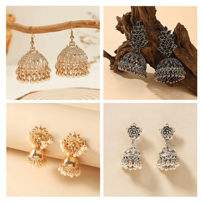 Gemstone Gallery Collection - Pack Of 12 Pair Jhumka Earrings #20