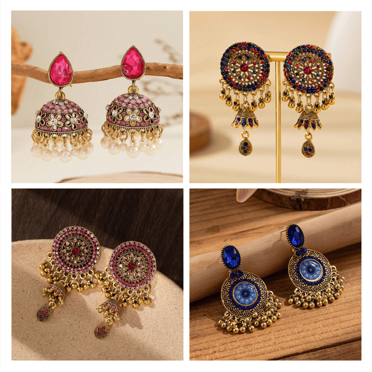Cultural Cascade Series - Pack Of 12 Pair Jhumka Earrings #21