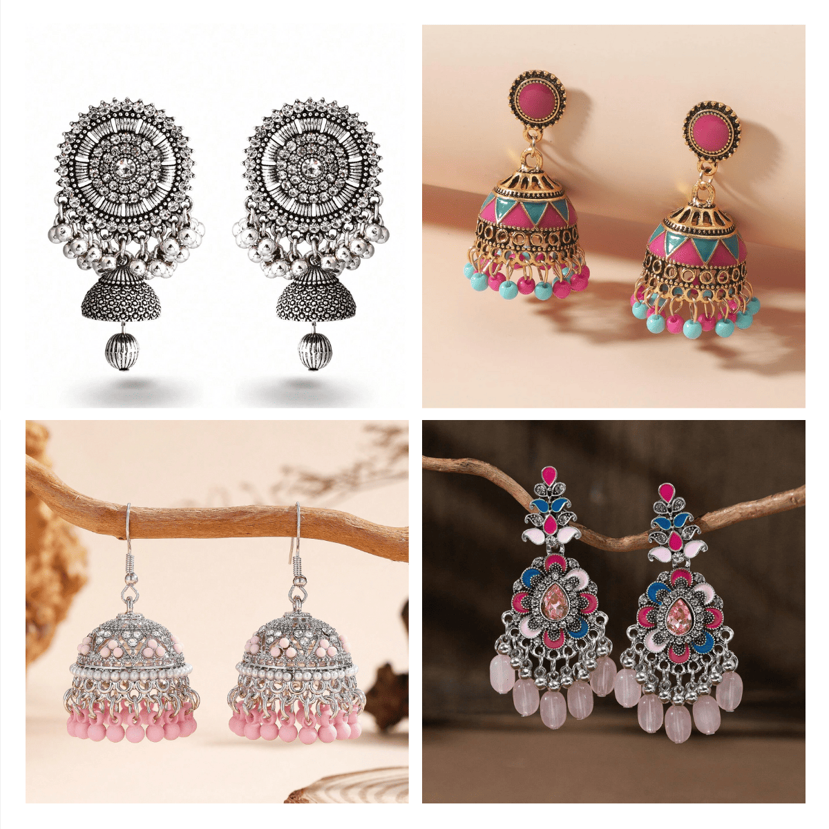 Cultural Cascade Series - Pack Of 12 Pair Jhumka Earrings #21