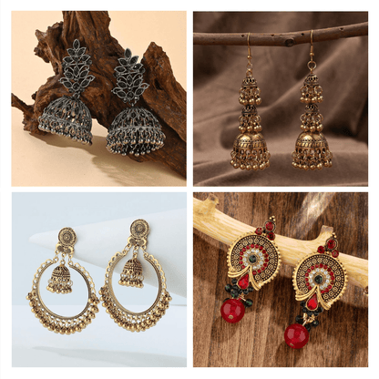 Jhumka Jewelscapes Series - Pack Of 12 Pair Jhumka Earrings #24