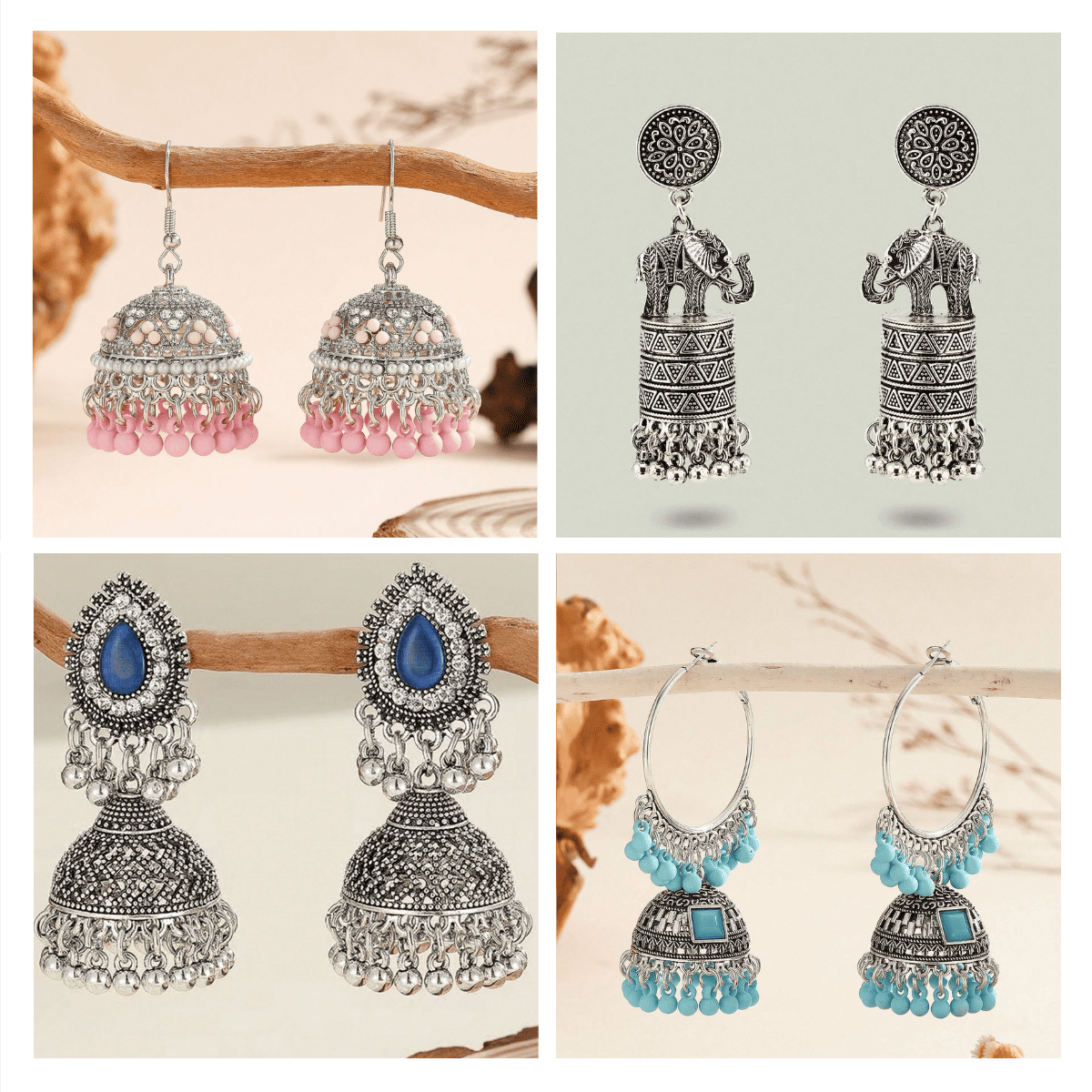Jhumka Jewelscapes Series - Pack Of 12 Pair Jhumka Earrings #24