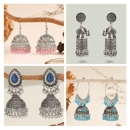 Jhumka Jewelscapes Series - Pack Of 12 Pair Jhumka Earrings #24