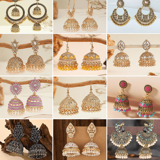 Artisan's Legacy Collection - Pack Of 12 Pair Jhumka Earrings #18