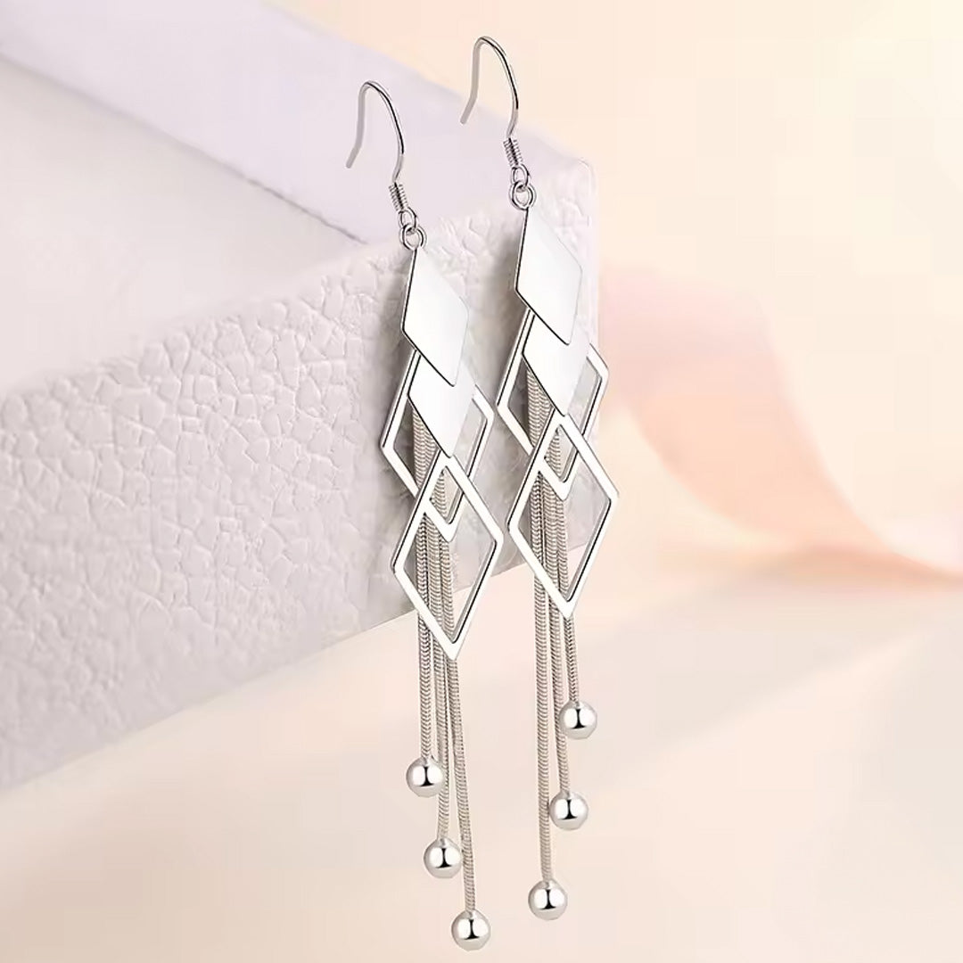 Women Elegant Waterdrop Rhinestone Hook Earrings