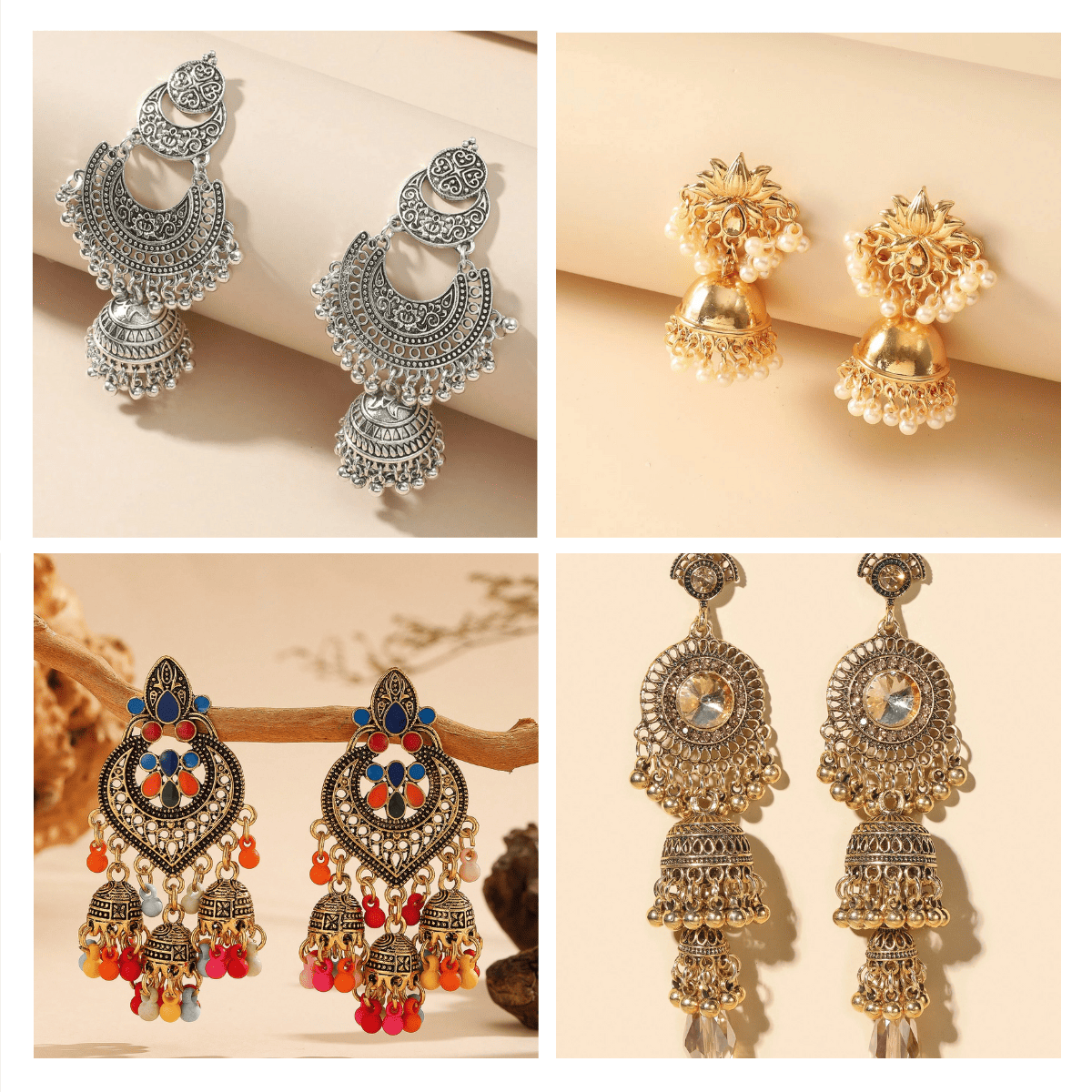 Ethnic Essence Jhumka Collection - Pack of 12 pair jhumka earrings #3