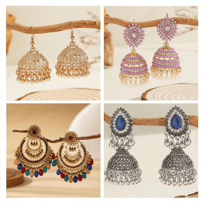 Ethnic Essence Jhumka Collection - Pack of 12 pair jhumka earrings #3