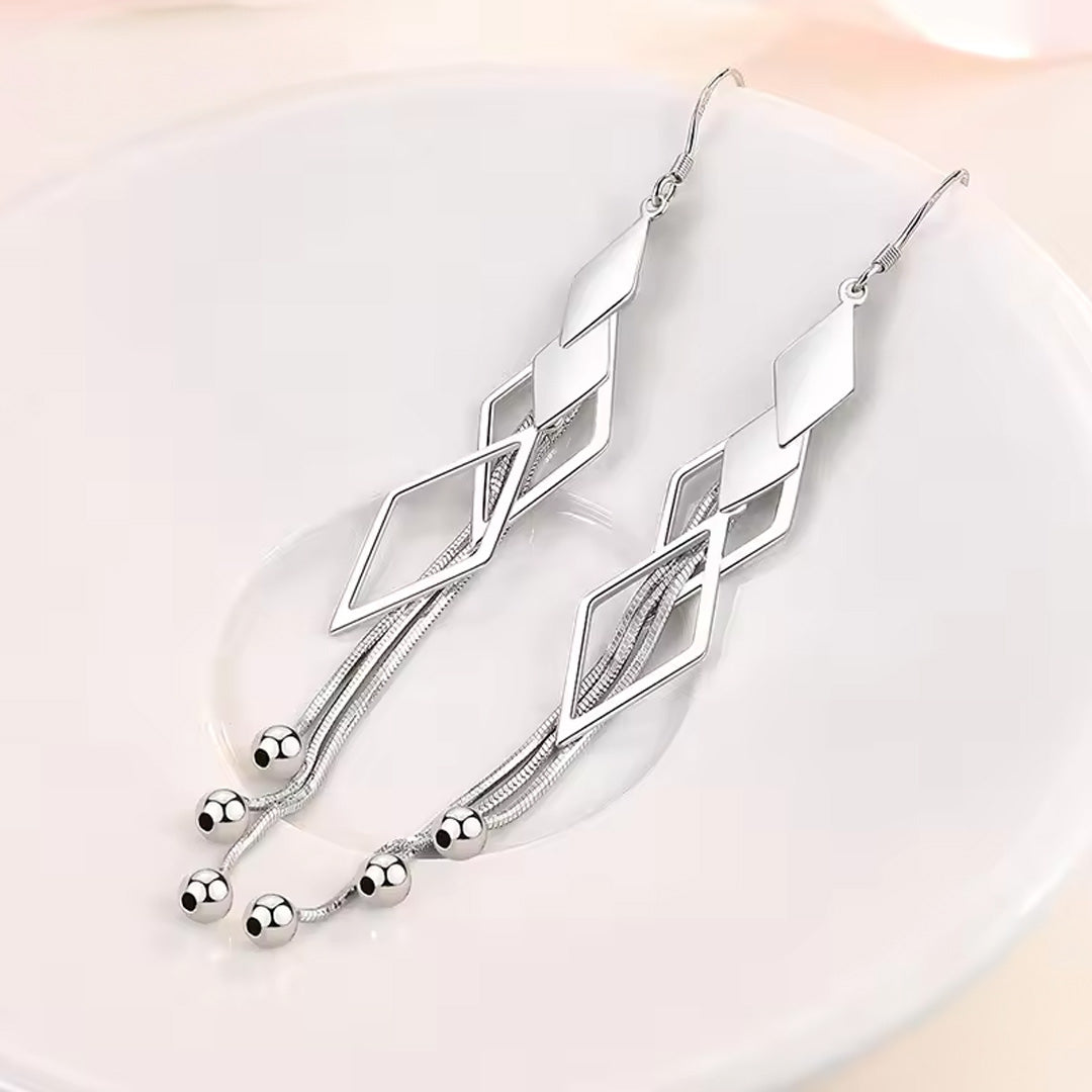 Women Elegant Waterdrop Rhinestone Hook Earrings