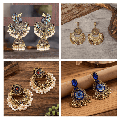 Timeless Jhumka Treasures - Pack of 12 pair jhumka earrings #4