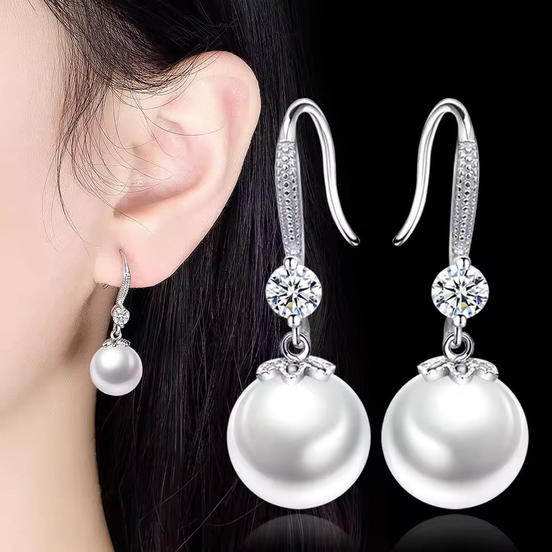 Silver Color Simple Round Bling CZ Zircon Stone Stud Korean Earrings for Women pack of 9 pairs