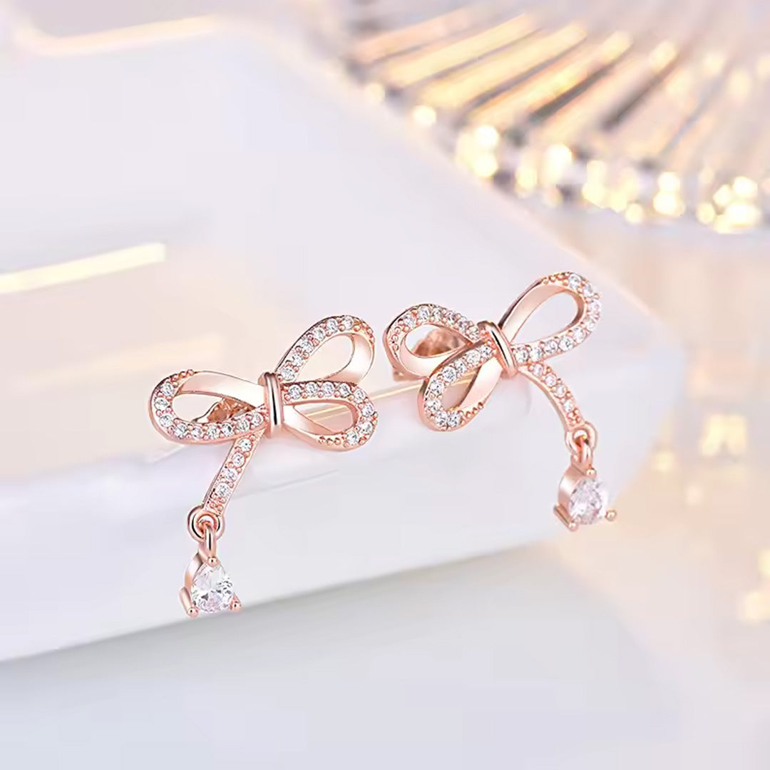 Silver Heart AAA Zircon Stud Earrings Accessories For Women Pack of 9 Pairs