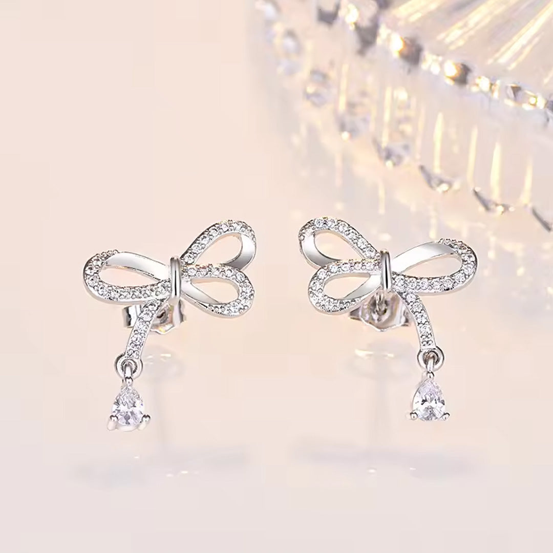 Silver Heart AAA Zircon Stud Earrings Accessories For Women Pack of 9 Pairs